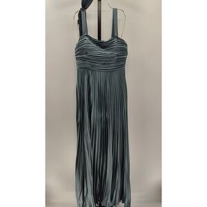 Lulus Green pleated emerald midi evening Dress M